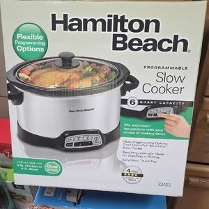 Hamilton Beach Stainless Steel and Black Programmable Slow Cooker